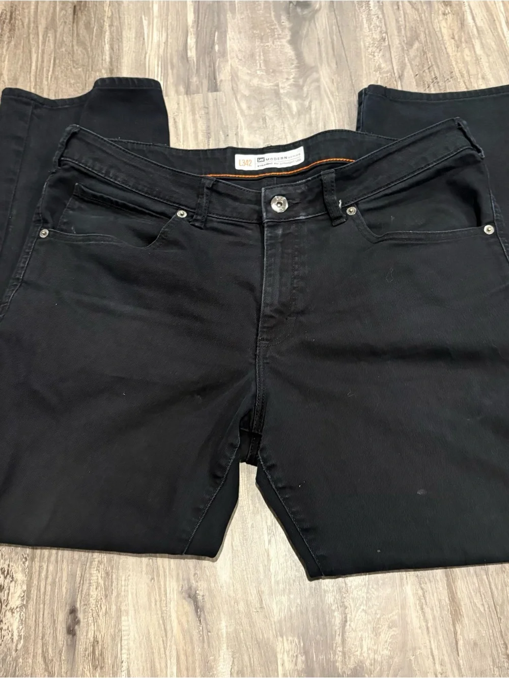 Lee Modern Series Black Straight Leg Mens Denim Jeans SZ 36x30